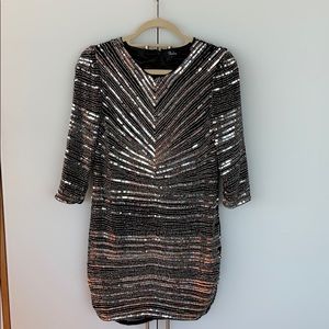 Parker black sequin dress size 2